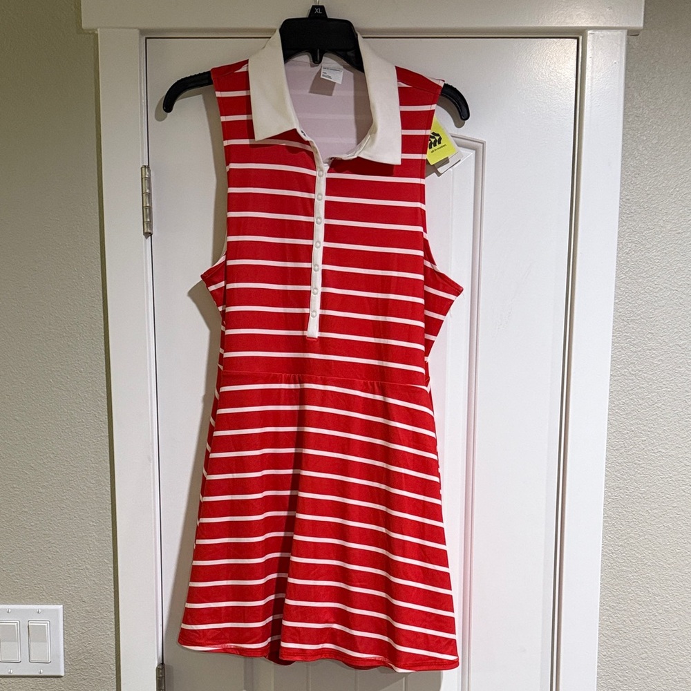 All in Motion Red and White Striped Active Dress